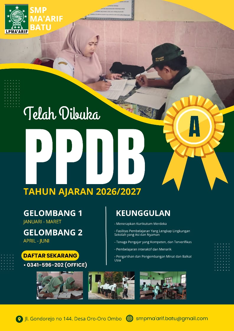 Flyer PPDB SMP Ma'arif Batu 2024/2025